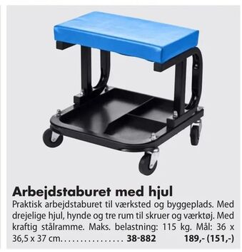 Arbejdstaburet med hjul