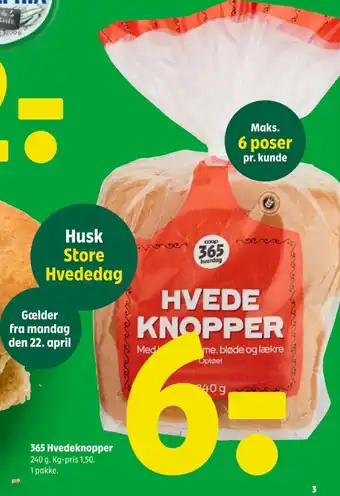 Coop 365 365 Hvedeknopper tilbud