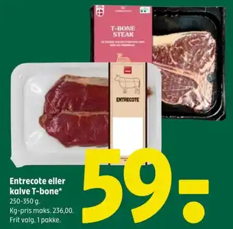 Coop 365 Entrecote eller kalve T-bone* tilbud