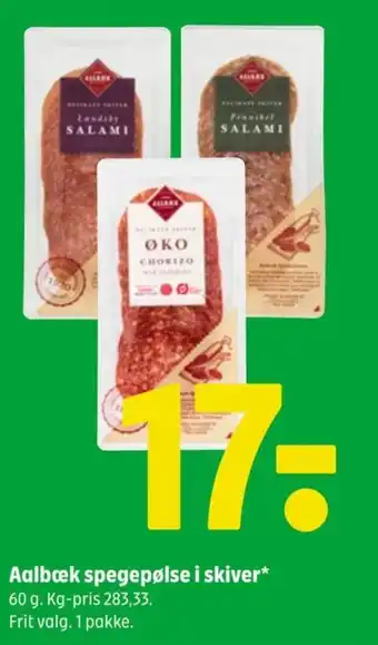 Coop 365 Aalbæk spegepølse i skiver* tilbud