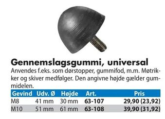 Biltema Gennemslagsgummi, universal tilbud