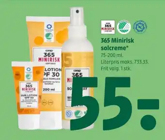 Coop 365 365 Minirisk solcreme* tilbud