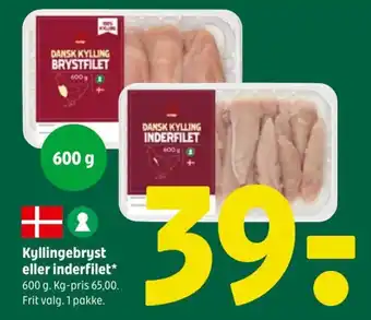 Coop 365 Kyllingebryst eller inderfilet* tilbud