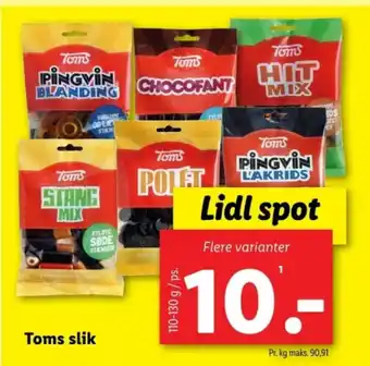 Lidl Toms slik tilbud