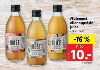 Lidl Æblemost eller appelsin- juice tilbud