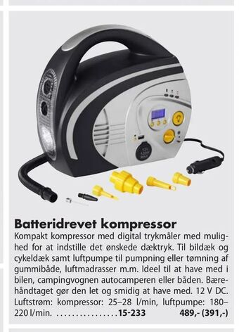 Biltema Batteridrevet kompressor tilbud