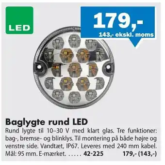Biltema Baglygte rund LED tilbud