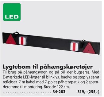 Lygtebom til påhængskøretøjer