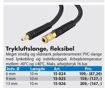 Trykluftslange, fleksibel