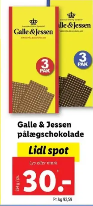 Lidl Galle & Jessen pålægschokolade tilbud