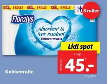 Lidl Floralys Køkkenrulle tilbud