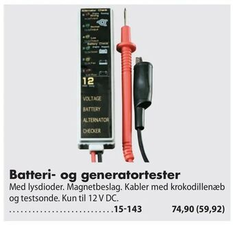 Biltema Batteri- og generatortester tilbud