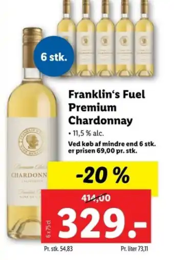 Lidl Franklin's Fuel Premium Chardonnay tilbud