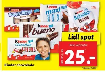 Lidl Kinder chokolade tilbud