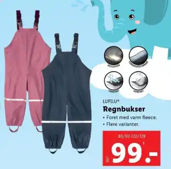 Lidl Regnbukser tilbud