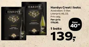 Kvickly Hardys Crest i boks tilbud