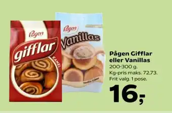 Kvickly Pågen Gifflar eller Vanillas tilbud