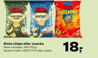 Kvickly Kims chips eller snacks tilbud