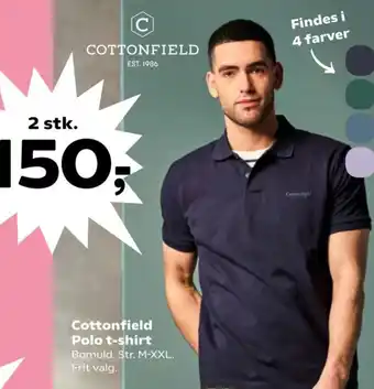 Kvickly Cottonfield Polo t-shirt tilbud