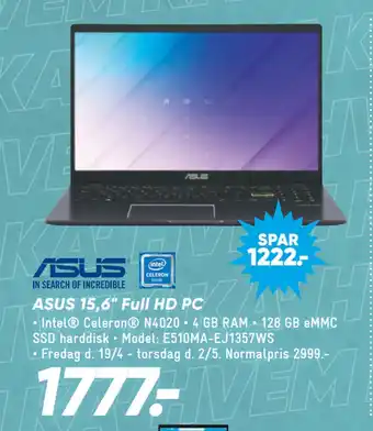 Bilka ASUS 15,6 Full HD PC tilbud