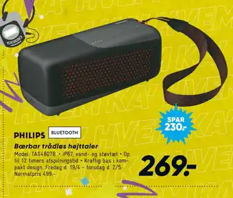 Bilka Bærbar trådløs højttaler tilbud