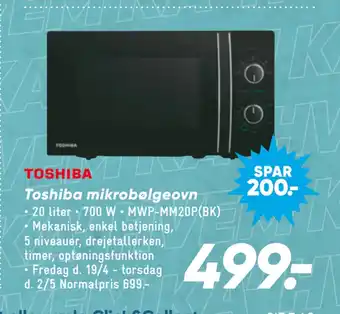 Bilka Toshiba mikrobølgeovn tilbud