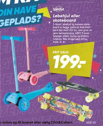 Bilka Løbehjul eller skateboard tilbud