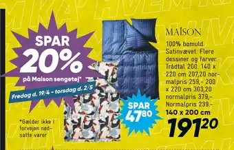 Bilka Maison sengetøj tilbud