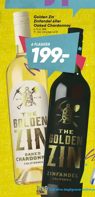 Bilka Golden Zin Zinfandel eller Oaked Chardonnay tilbud