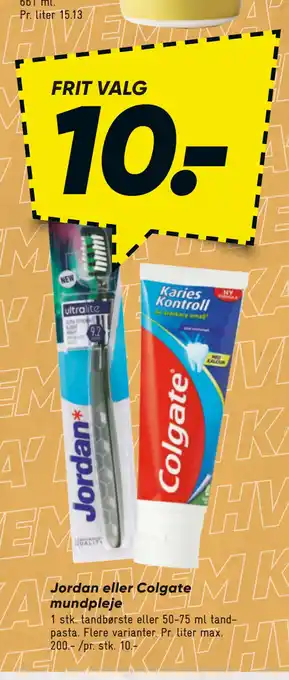 Bilka Jordan eller Colgate mundpleje tilbud