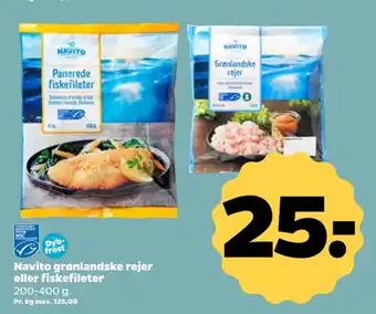 Netto Navito grønlandske rejer eller fiskefileter tilbud