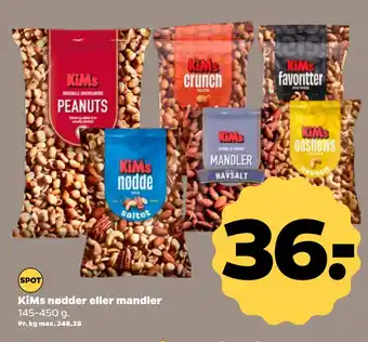 Netto KiMs nødder eller mandler tilbud