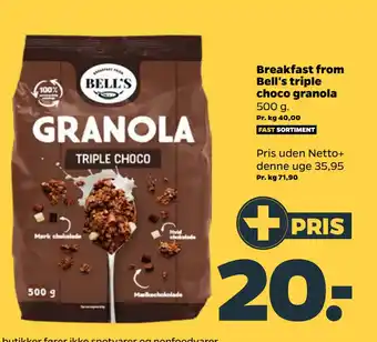 Netto Breakfast from Bell's triple choco granola tilbud