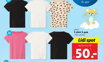 Lidl T-shirt 3-pak tilbud