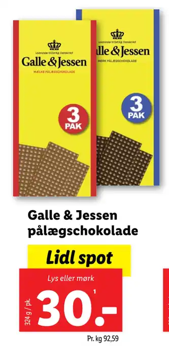 Lidl Galle & Jessen pålægschokolade tilbud