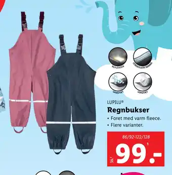 Lidl Regnbukser tilbud