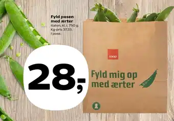 Kvickly Fyld posen med ærter tilbud