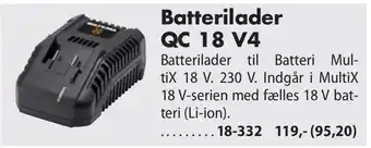Biltema Batterilader QC 18 V4 tilbud