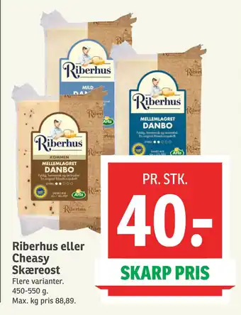 SPAR Riberhus eller Cheasy Skæreost tilbud