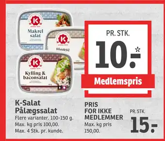 SPAR K-Salat Pålægssalat tilbud