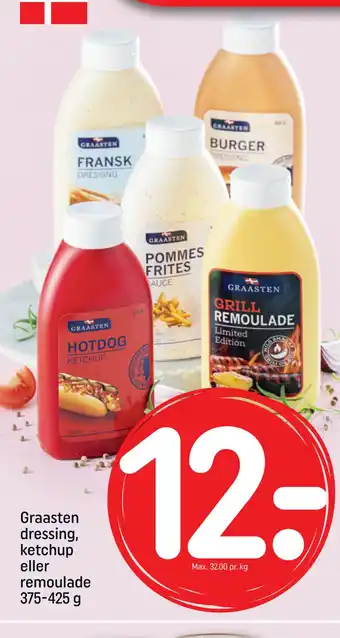 Rema 1000 Graasten dressing, ketchup eller remoulade 375-425 g tilbud