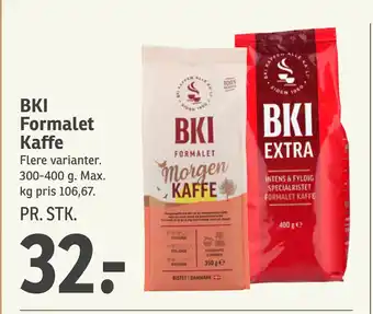 SPAR BKI Formalet Kaffe tilbud