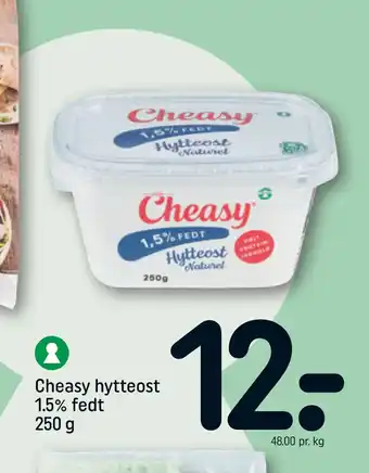 REMA 1000 Cheasy hytteost 1.5% fedt 250 g tilbud