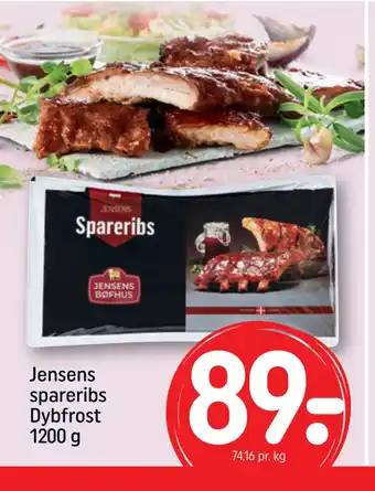 Rema 1000 Jensens spareribs Dybfrost 1200 g tilbud