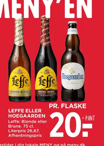 MENY LEFFE ELLER HOEGAARDEN tilbud