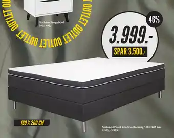 My Home Småland Point Kontinentalseng 160 x 200 cm tilbud