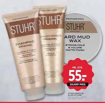 MENY STUHR HÅRPLEJE ELLER STYLING tilbud