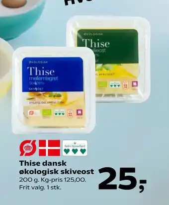 SuperBrugsen Thise dansk økologisk skiveost tilbud