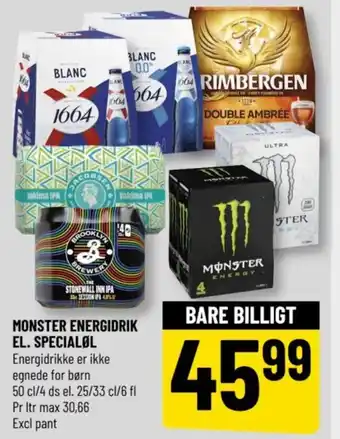 Løvbjerg MONSTER ENERGIDRIK EL. SPECIALØL tilbud