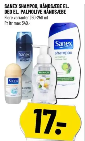 Løvbjerg SANEX SHAMPOO, HÅNDSÆBE EL. DEO EL. PALMOLIVE HÅNDSÆBE tilbud